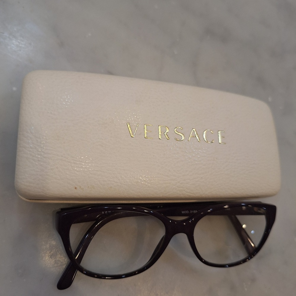 Versace Eyeglasses Wom 52mm Plum Purple Greca Greek Key MOD 3189-B Italy Luxury